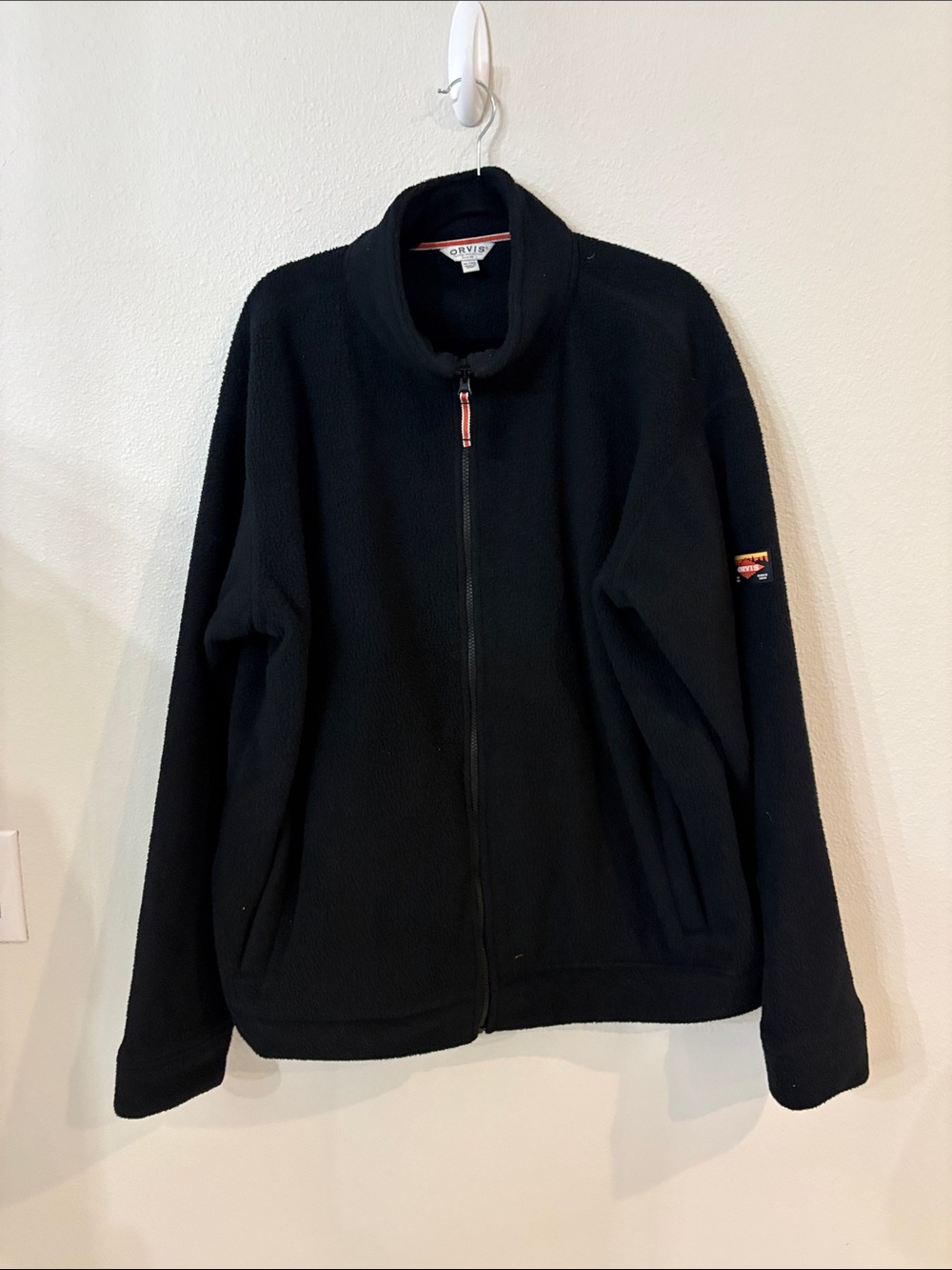 Orvis Full-Zip Heavyweight Fleece Jacket in Black, Size XL
